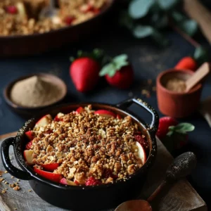 apple and strawberry crumble